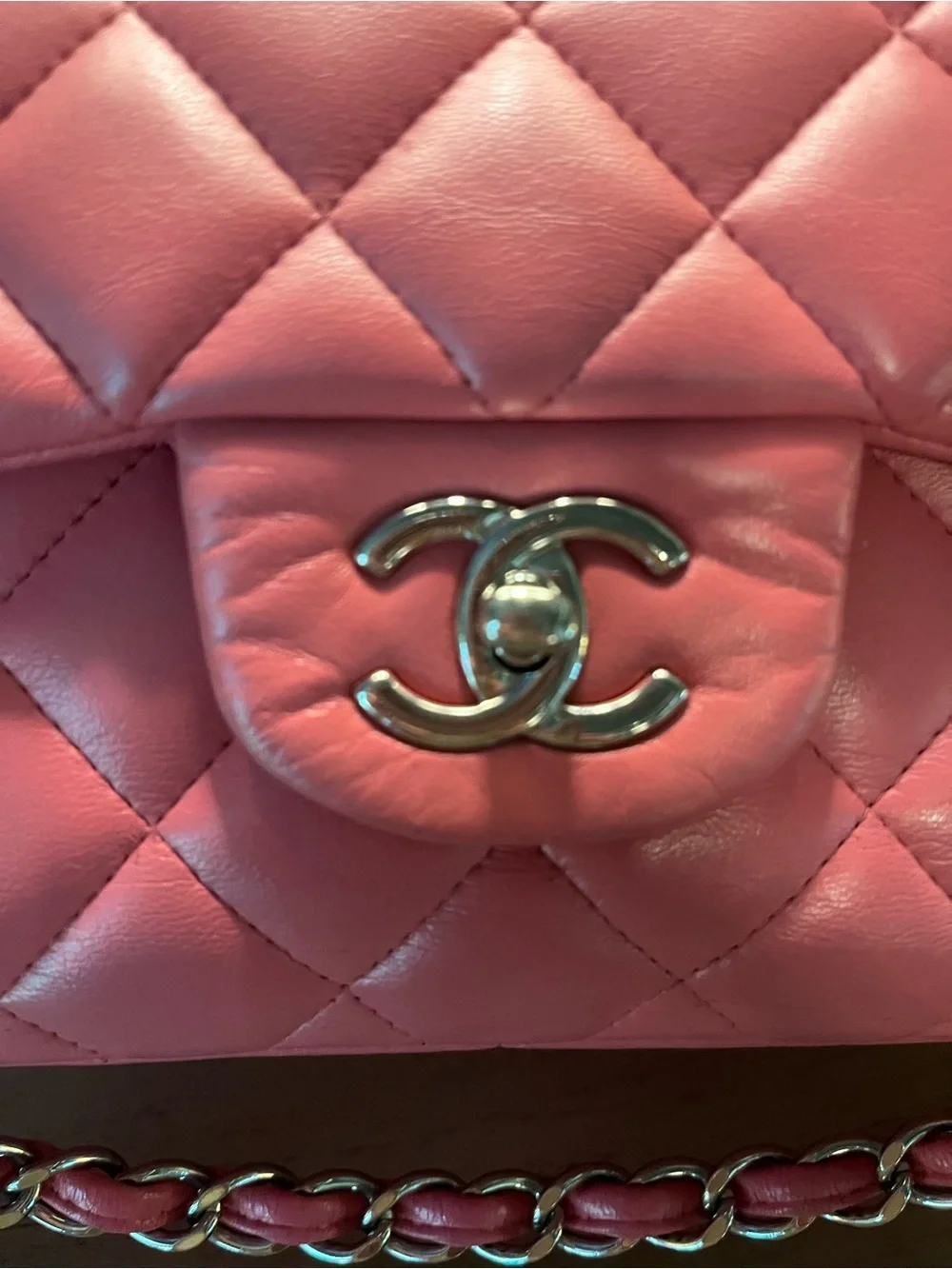 CHANEL Jumbo Quilted Double Flap Shoulder Bag in Hot Pink with Silver Hardware